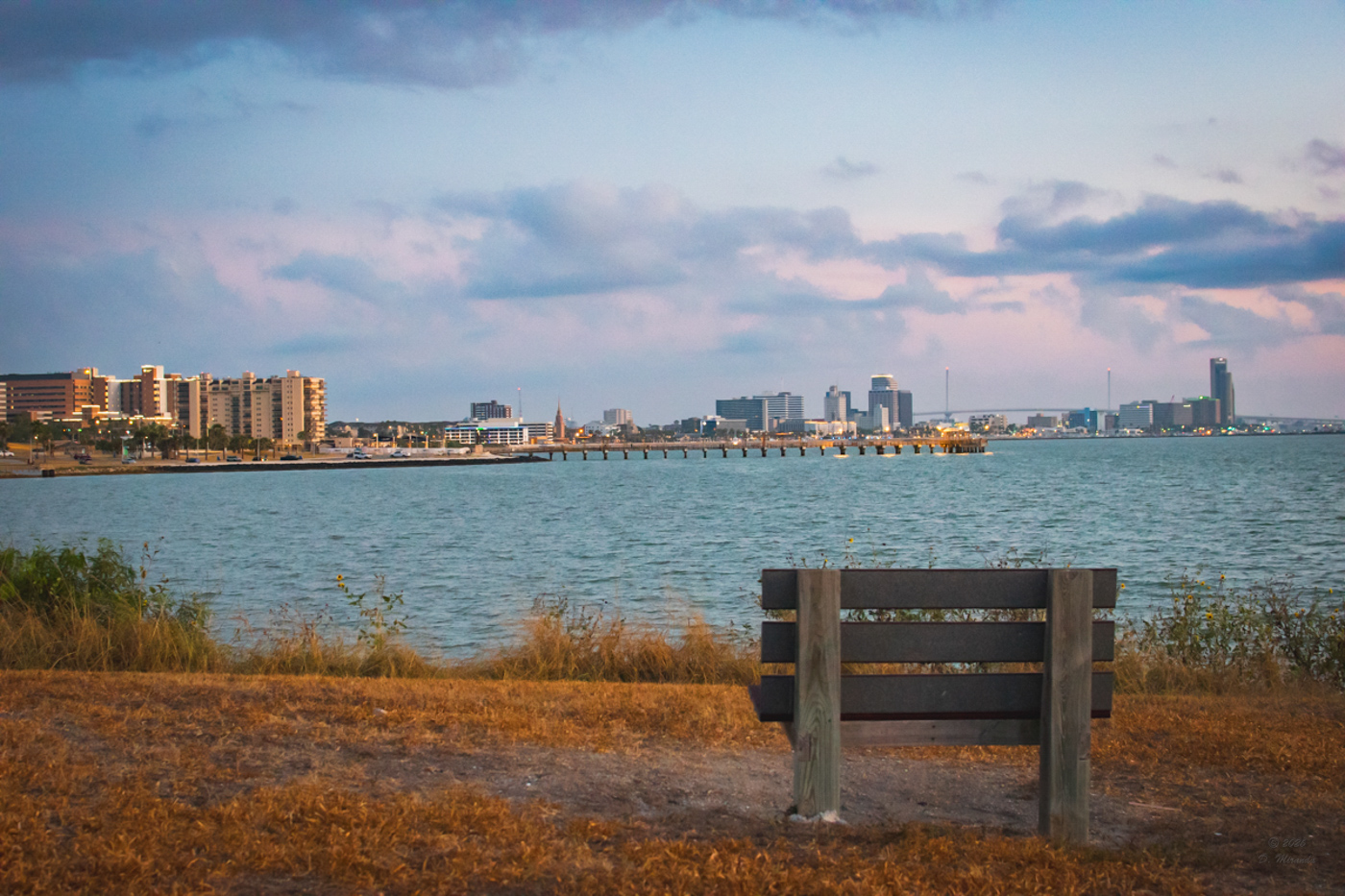 Quiet moody bench scene